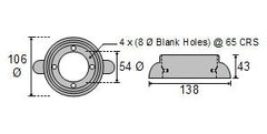 CDZ9-030 Volvo Penta Sail Drive Ring Zinc Anode