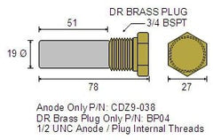 CD9-037 - Universal Combination Zinc Anode and DR Brass Plug