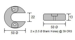 CDZ9-054 Mercury Trim Ram Anode for Alpha 1 Gen 2 Sterndrives