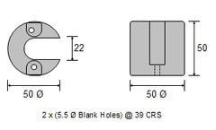 CDZ9-060 Mercury Bravo & Blackhawk Trim Ram Zinc Anode