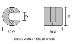 CDZ9-060 Mercury Bravo & Blackhawk Trim Ram Zinc Anode
