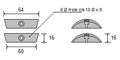 CDZ9-077 Volvo 2 Bladed Folding Propeller Zinc Anode To suit 110-120 Series