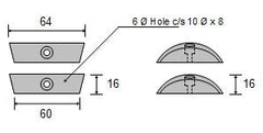 CDZ9-077 Volvo 2 Bladed Folding Propeller Zinc Anode To suit 110-120 Series