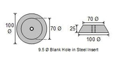 CDZ9-085 Hamilton Jet Zinc Disc Anode