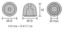 CDZ9-102 Side Power (Sleipner) Bow Thruster Zinc Anode