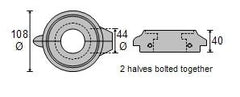 CDZ9-175 Volvo Penta Split Sail Drive Ring Zinc Anode