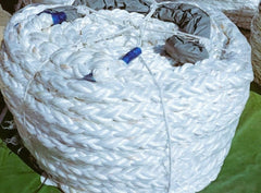 ROPE SUPERFLEX/SUPER DAN POLYESTER FIBRE 8 STRAND WHITE 56MM X 220M