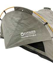 Double Trakker Easy Setup Swag 420gsm Heavy Duty Ripstop Canvas, Ultra Fine Mesh, Aluminium Poles, High Density Foam Mattress, Weatherproof, Durable, Carry Bag with Handles 145x210cm