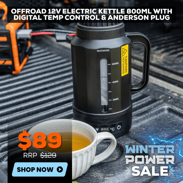 Wildtrak Offroad 12V Kettle Electric Kettle 800ml with Digital Temp Control & Anderson Plug