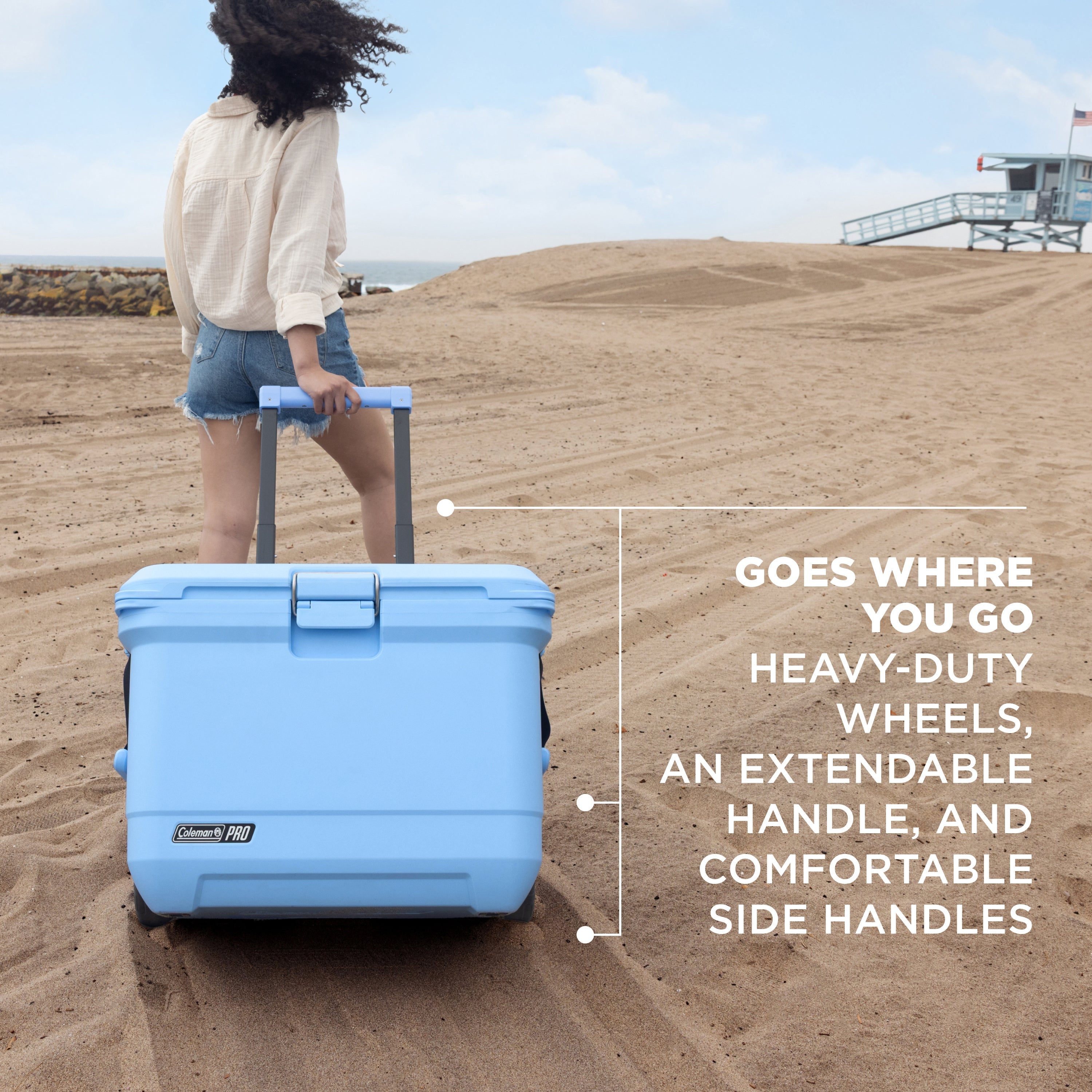 Coleman Cooler Pro 52L Wheeled - Blue Sky