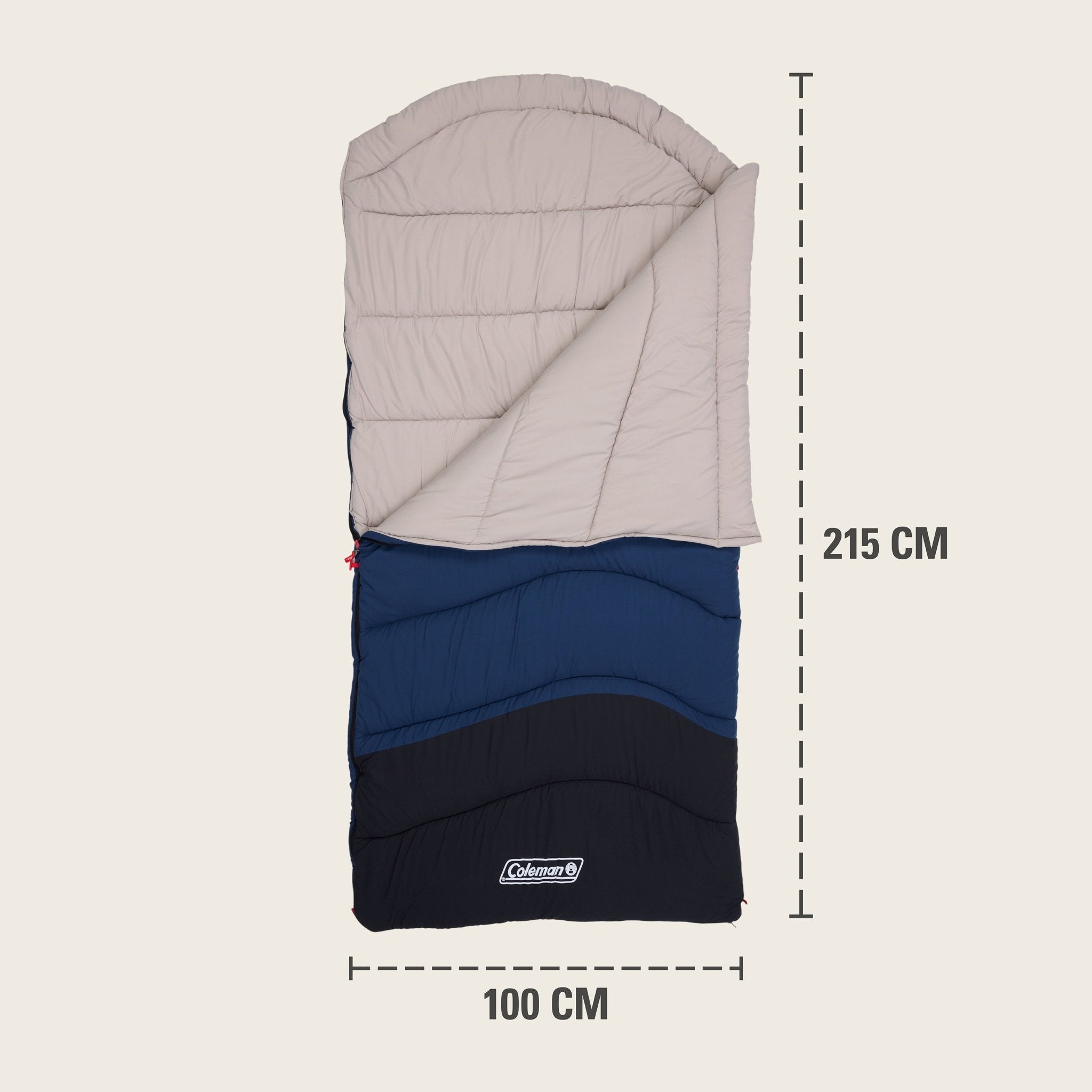 Coleman Mudgee C-3 Tall Warm Hooded Sleeping Bag, -3°C Rated