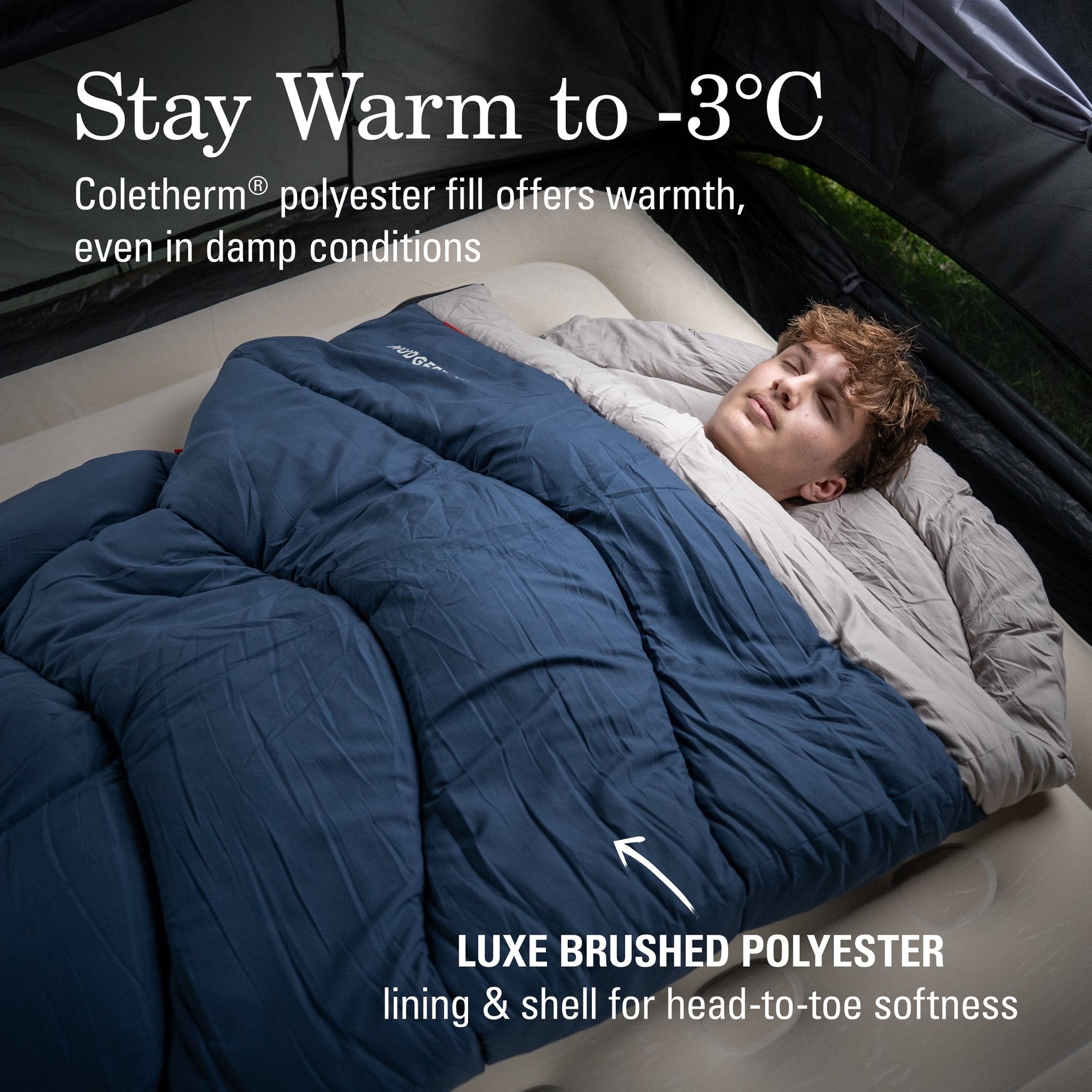 Coleman Mudgee C-3 Tall Warm Hooded Sleeping Bag, -3°C Rated