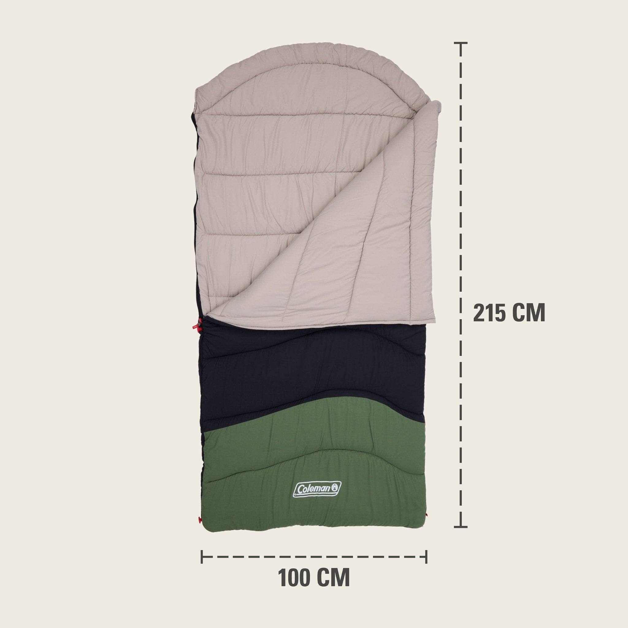 Coleman Mudgee Tall Lightweight Hooded Sleeping Bag, +5°C Rated
