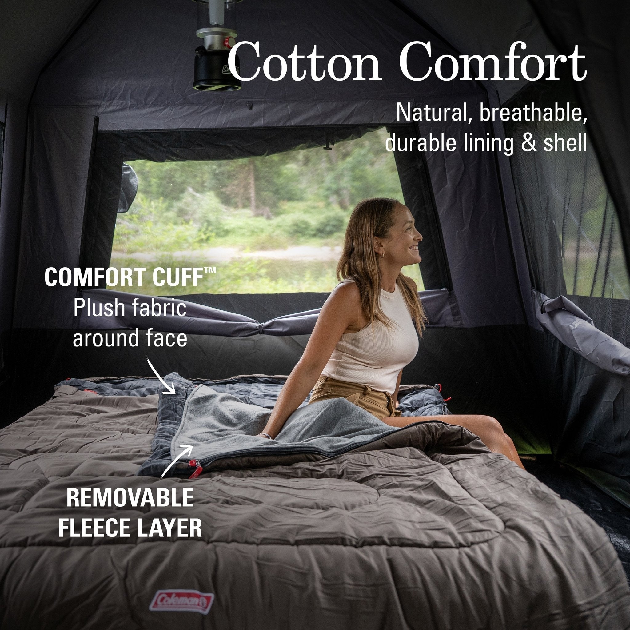 Coleman Pilbara C-7 Double Wide Hooded Sleeping Bag, -7°C Rated