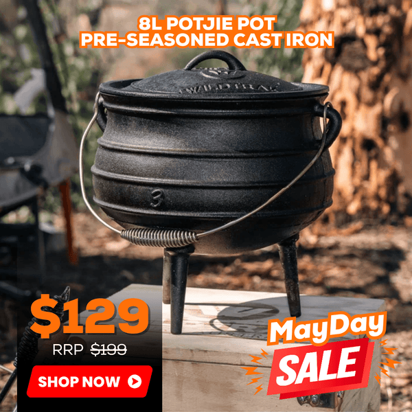 8L POTJIE POT PRE SEASONED CAST IRON