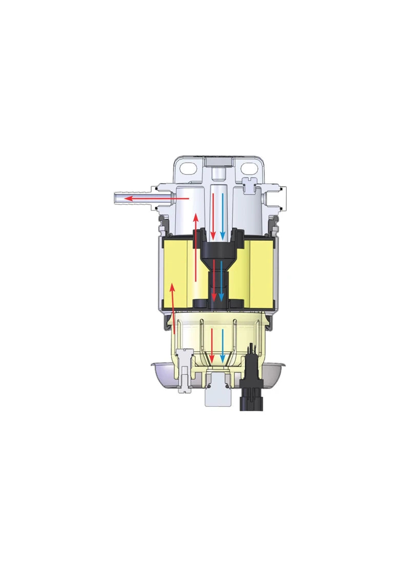 VETUS Water separator/fuel filter CE/ABYC, single, 10 micron, max. 176 gph (800 l/h) 350VTEB