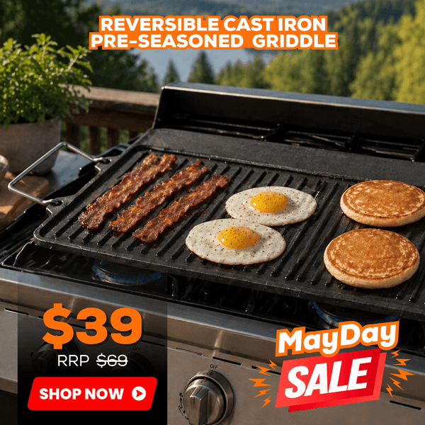 Reversible Cast Iron Pre-Seasoned Griddle