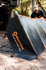 Wildtrak™ 240W Folding Solar Blanket (A-Grade with ETFE Coating, Built in Stand, IP65 Waterproof & Carry Bag) for Off-Grid Living, Camping, 4WD & Caravan Adventures