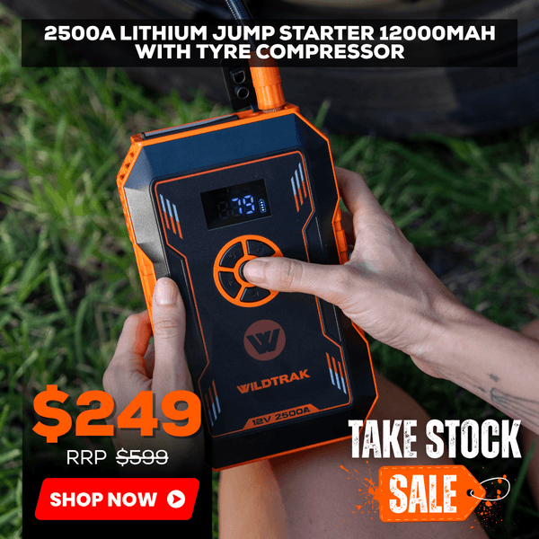 Wildtrak Heavy Duty 2500A Lithium Jump Starter 12000mAh with Tyre Compressor