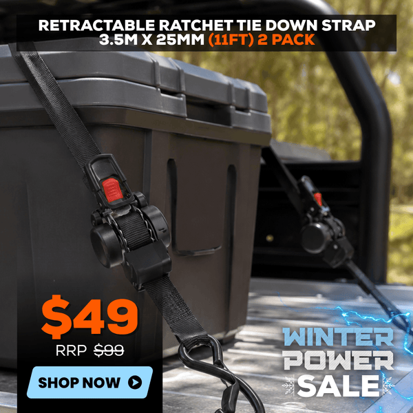 Wildtrak Heavy-duty Retractable Ratchet Tie Down Strap 4Mx38MM (13ft)