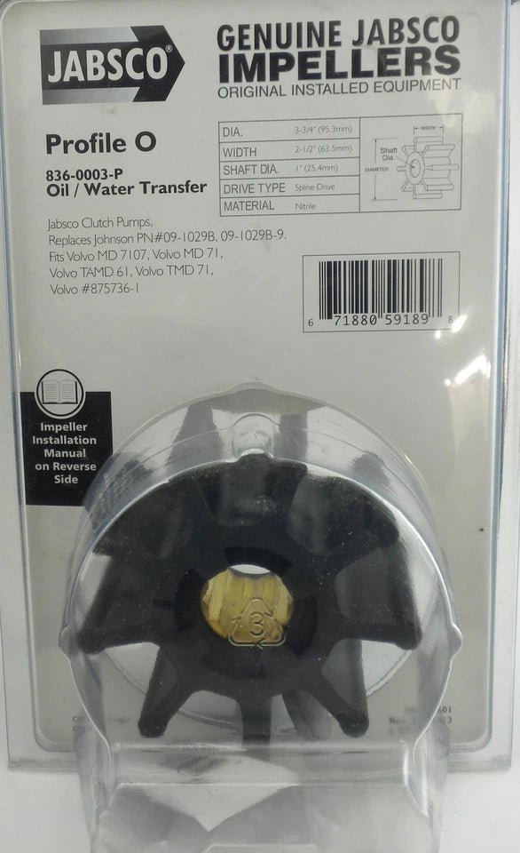 836-0003P Jabsco Impeller Nitrile