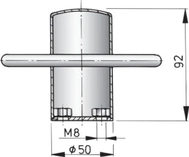 VETUS Bollard stainless steel (AISI 316) type Achilles 90, with bolt mounting ACHIL090B