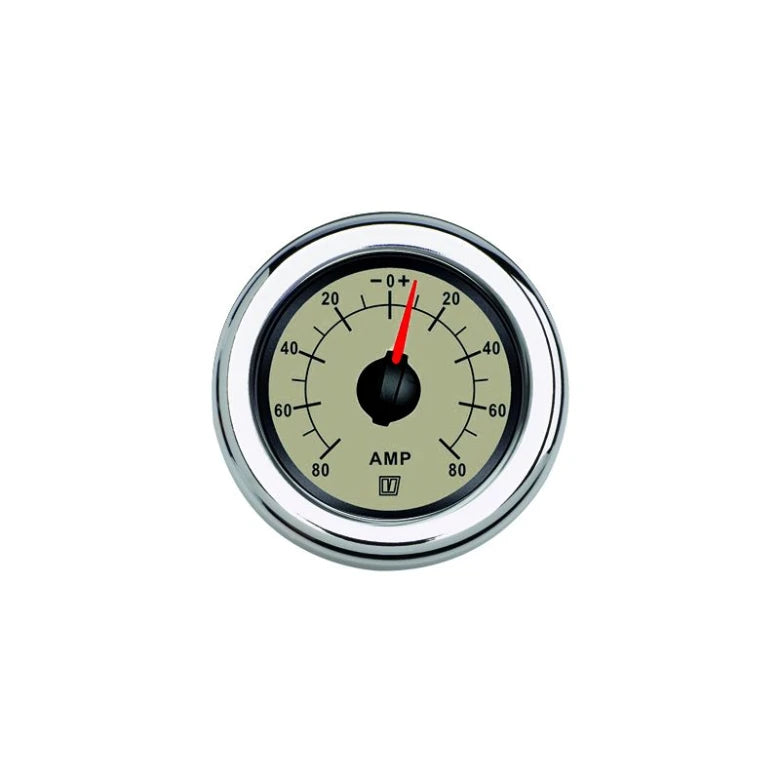VETUS Ampmeter, cream, 12 / 24 V (+/- 80A), cut-out size Ø 52 mm (incl. shunt) AMP080N