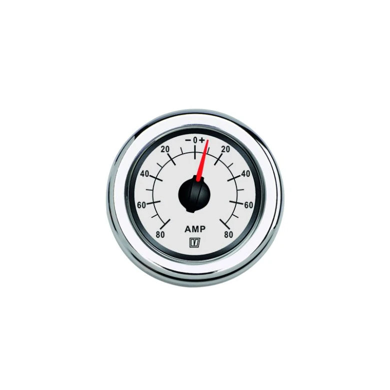 VETUS Ampmeter, white, 12 / 24 V (+/- 150A), cut-out size Ø 52 mm (incl. shunt) AMP150W