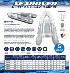 Aristocraft Searover 2.9M Tender INFLATABLE BOAT RIB ALLOY FLAT FLOOR HYPALON
