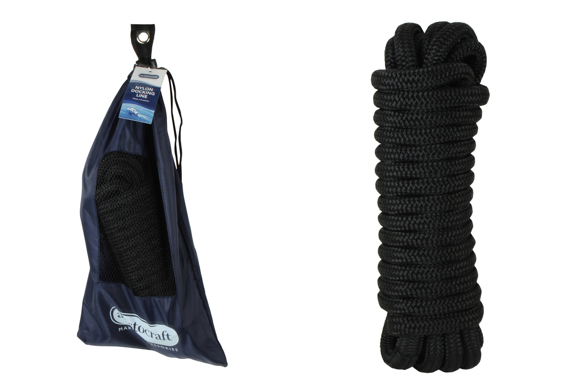 DOCKING ROPE BLACK 8MX14MM DOUBLE BRAIDED