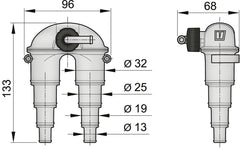 VETUS Anti Syphon Device with hose (incl. 4 m hose and skin fitting), for Ø 13 - 32 mm hose ASDH