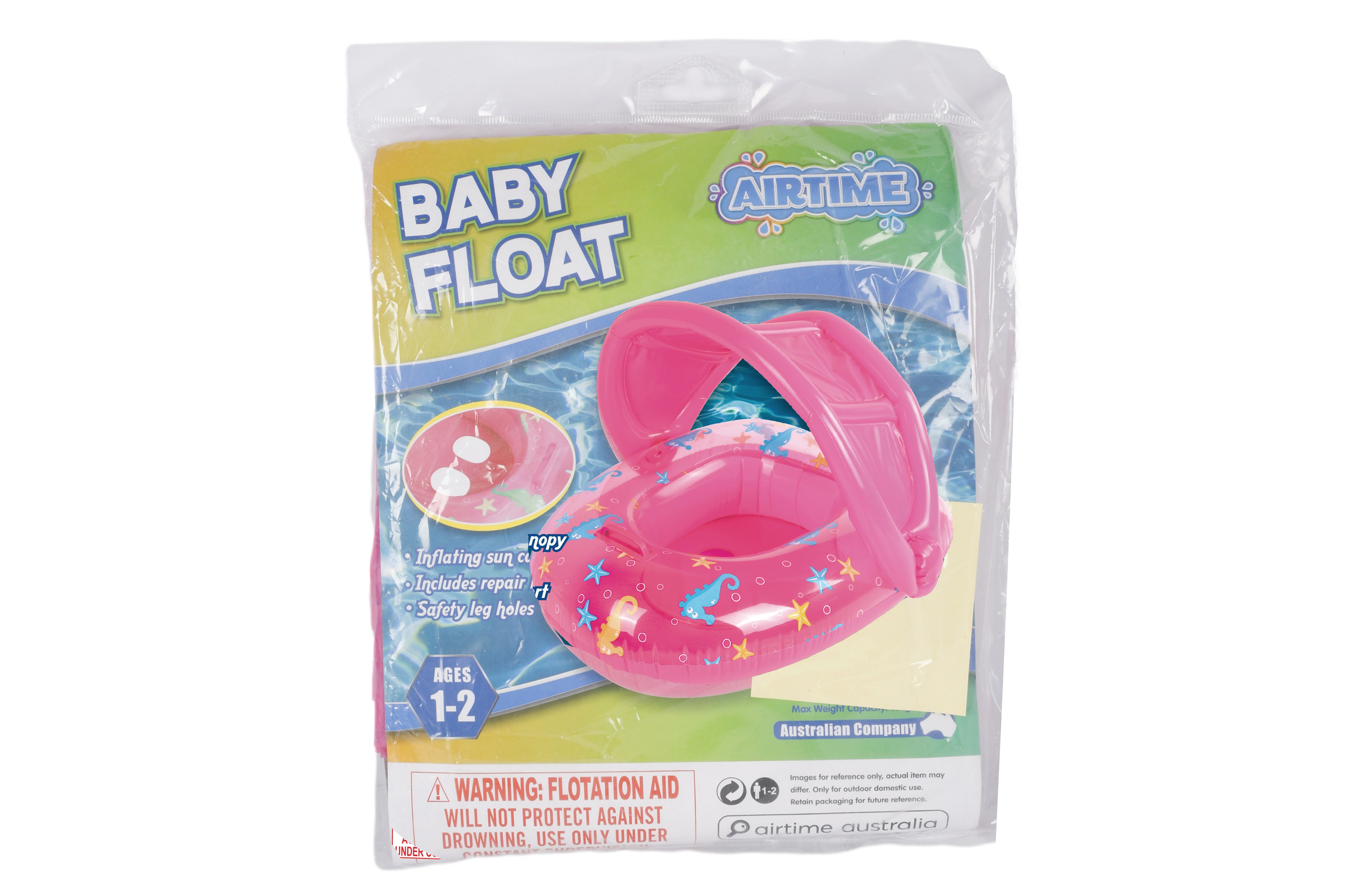 SEALIFE CANOPY PINK BABY FLOAT 90X76CM