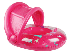 AirTime™ Inflatable Sealife Baby Float with Canopy Pink 90x76cm - Age 1-2yrs