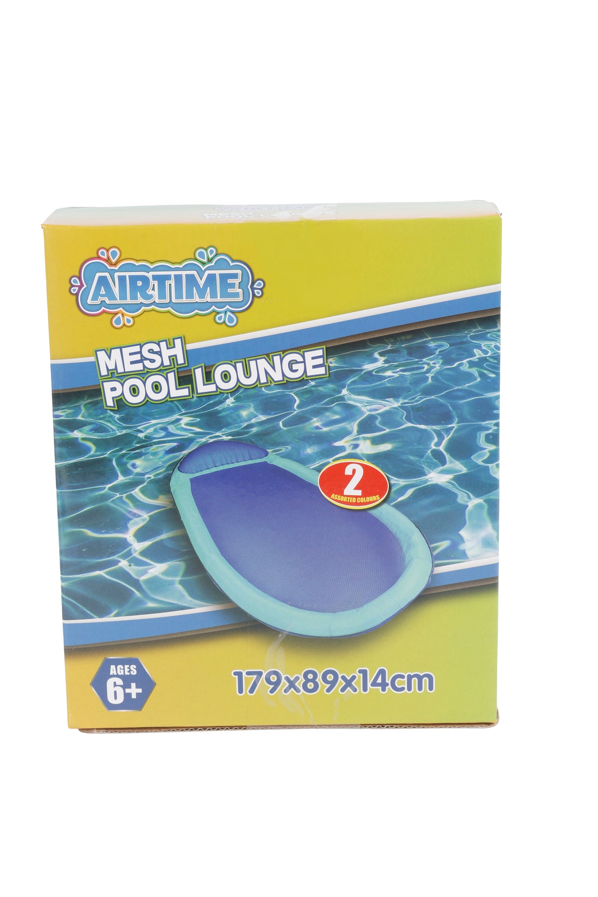 MESH INFLATABLE POOL LOUNGER 2 ASST CLRS 175X89X14CM