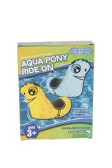 AirTime™ Inflatable Ride-on Aqua Pony with Stabiliser Yellow or Blue - Age 3+ (88x56x28cm)