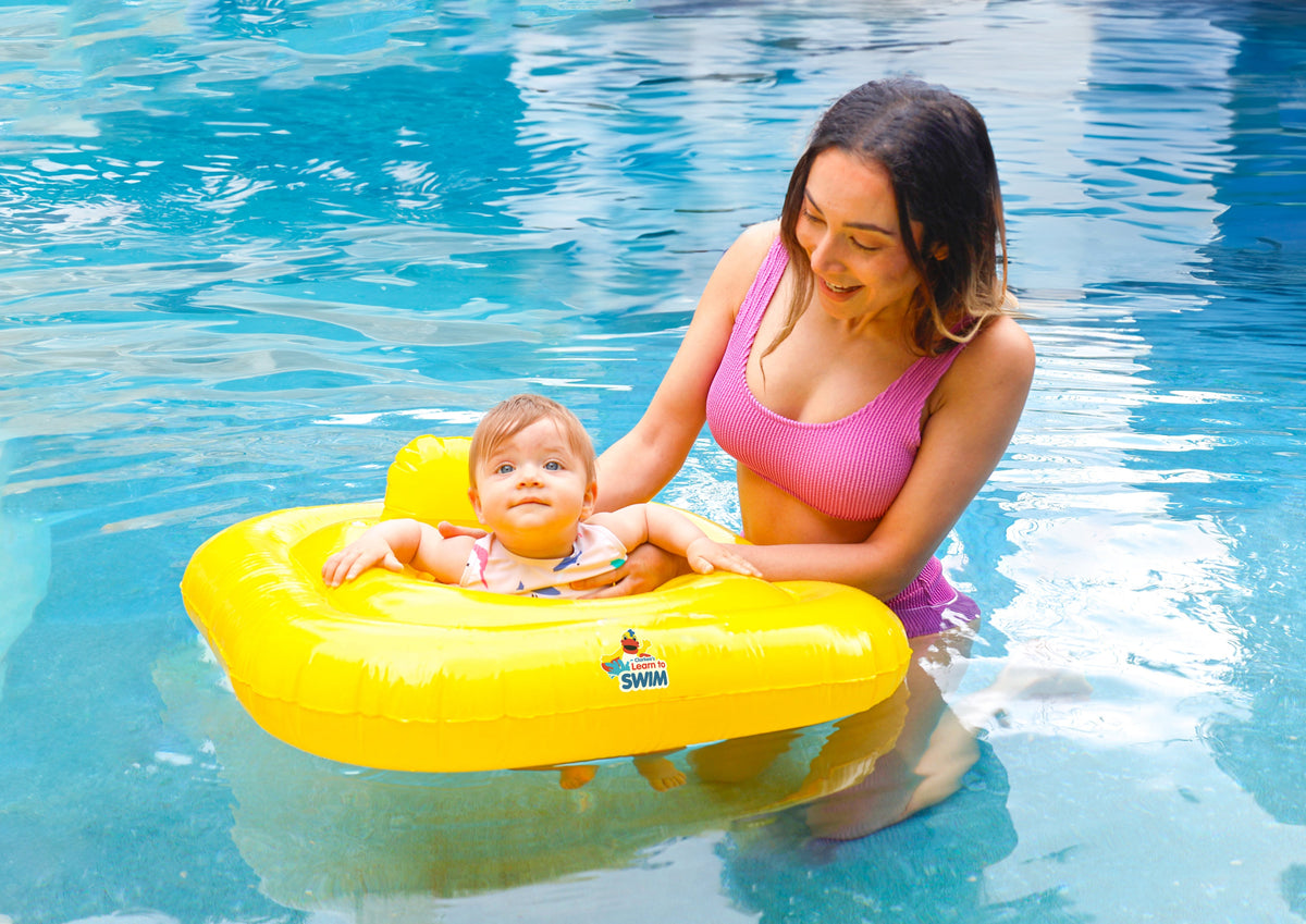 AirTime™ Inflatable Baby Seat Float STEP A (0-1yrs) Back Support, Australian Standards, Safely Introduce Baby to Water