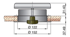 VETUS Mushroom ventilator type ATHOS 1 (incl. synthetic trim ring and mosquito screen) ATHOS1