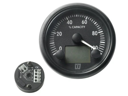 VETUS Energy consumption gauge 12 / 24 V, with 200 Amp. Shunt,  black BATMONB