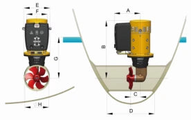 VETUS Bow thruster 125 kgf, 24 V, tunnel Ø 250 mm BOW12524D