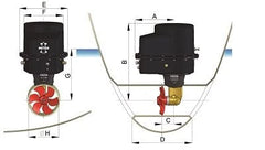 VETUS IP65 Bow thruster 75 kgf, 12 V, tunnel Ø 185 mm BOW7512DI