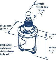 VETUS Round bow thruster touch panel with time delay, built in Ø 52 mm, 12 / 24 V BPSR