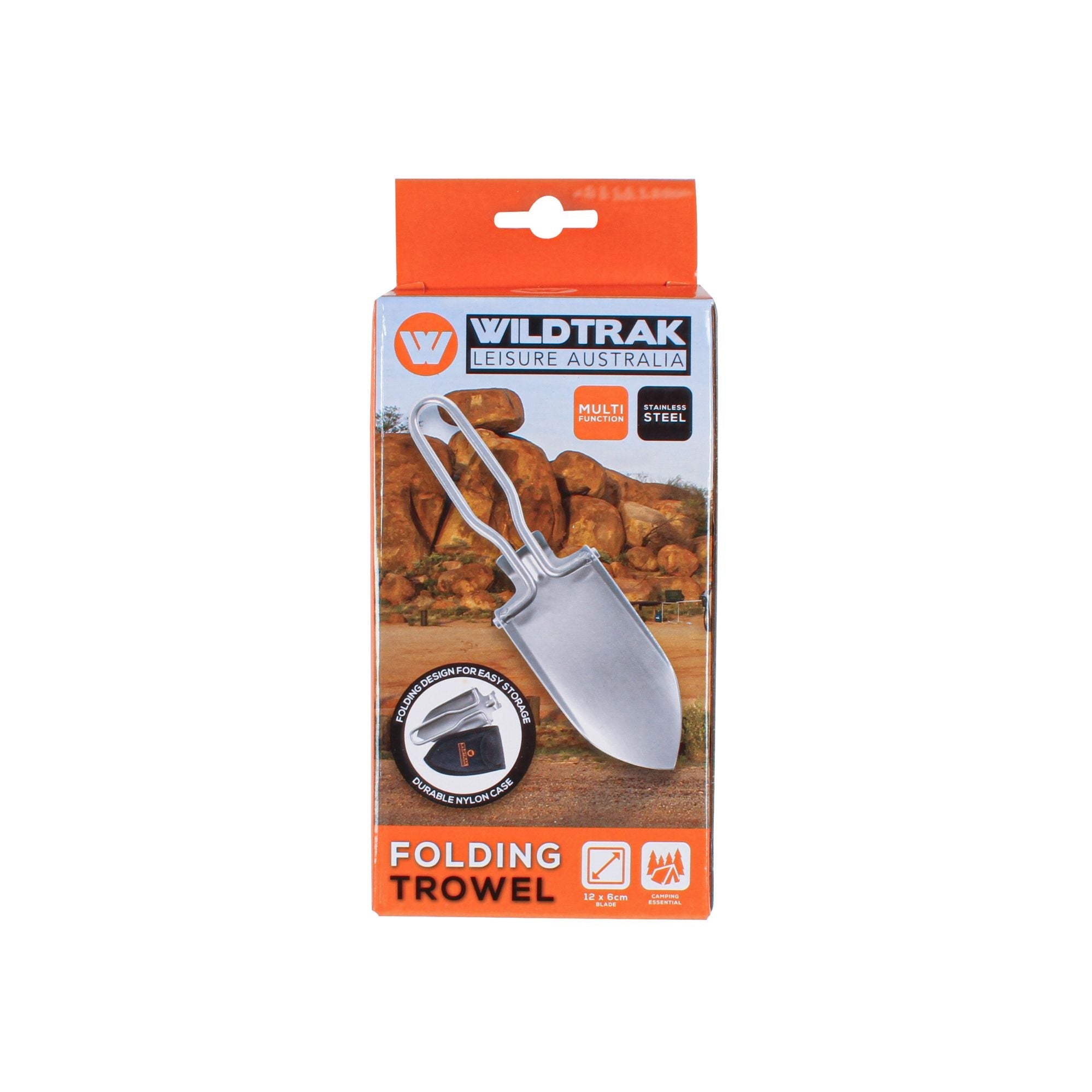 Wildtrak Stainless Steel Folding Trowel 12x6cm