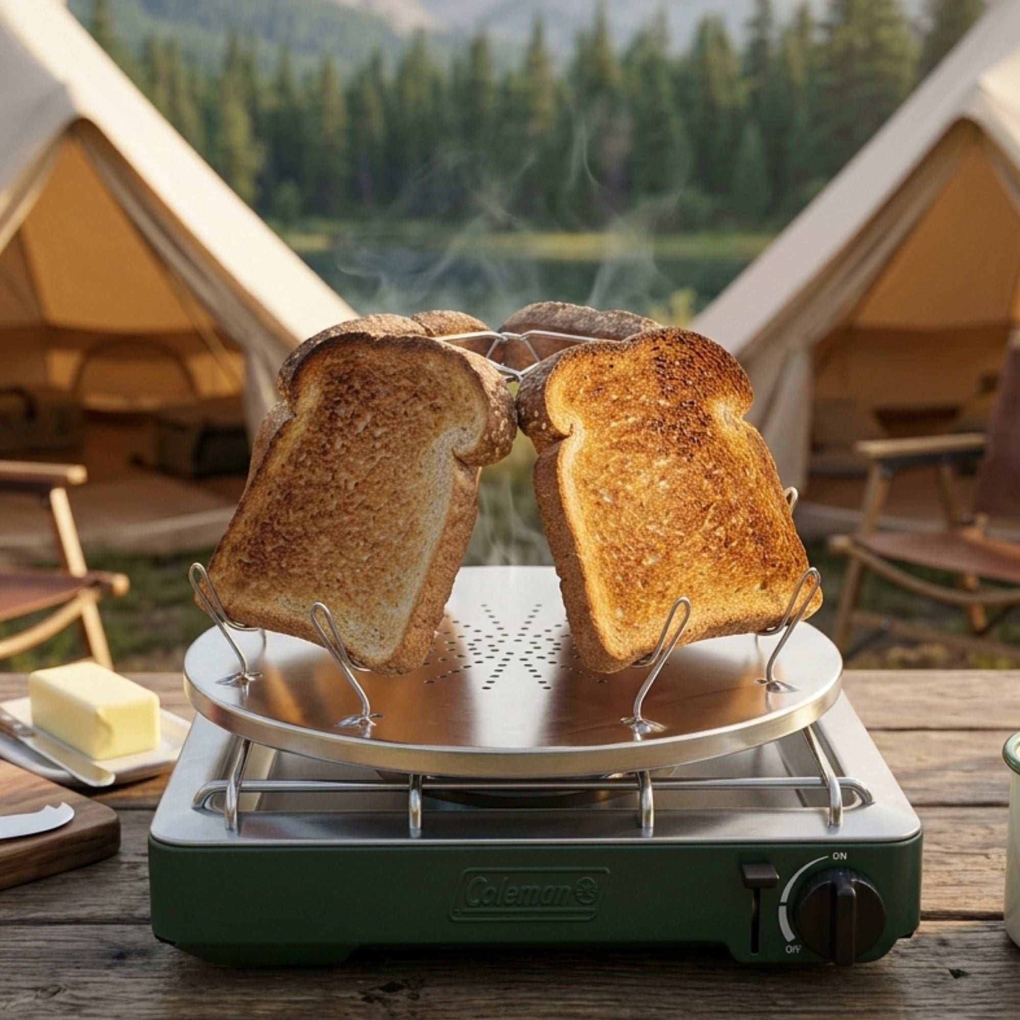 Wildtrak Folding Stainless Steel 4 Slice Toaster