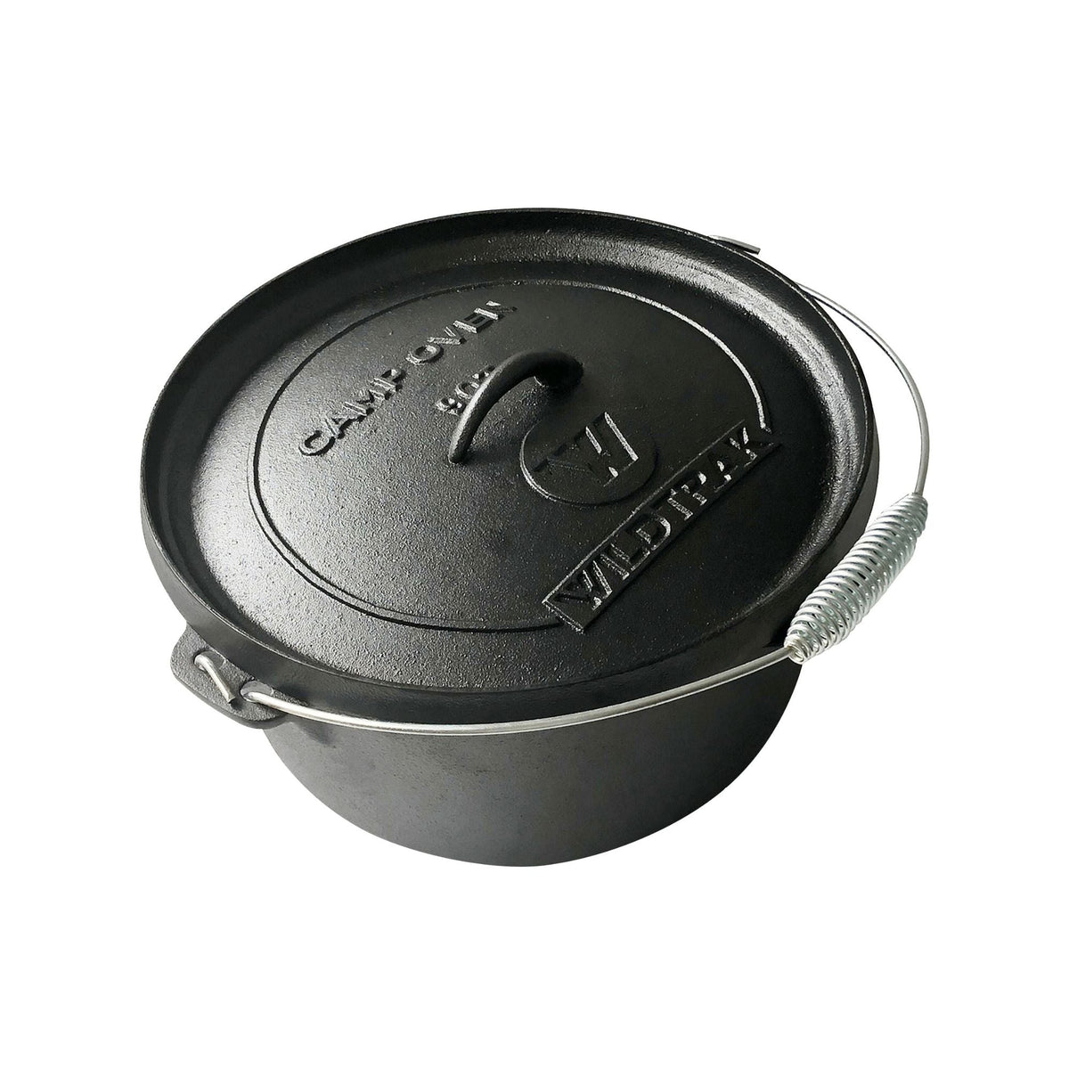 Wildtrak 9 Quart Heavy-duty Round Camp Oven with Lip and Handle, Pre-Seasoned