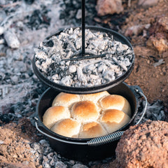 Wildtrak 9 Quart Heavy-duty Round Camp Oven with Lip and Handle, Pre-Seasoned