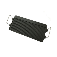 Wildtrak Reversible Cast-Iron Griddle with Handles 40x25cm, Pre-Seasoned