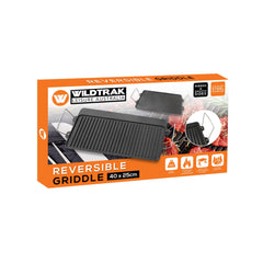 Wildtrak Reversible Cast-Iron Griddle with Handles 40x25cm, Pre-Seasoned
