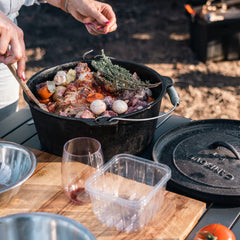 Wildtrak 12 Quart Heavy-duty Round Camp Oven with Lip and Handle, Pre-Seasoned