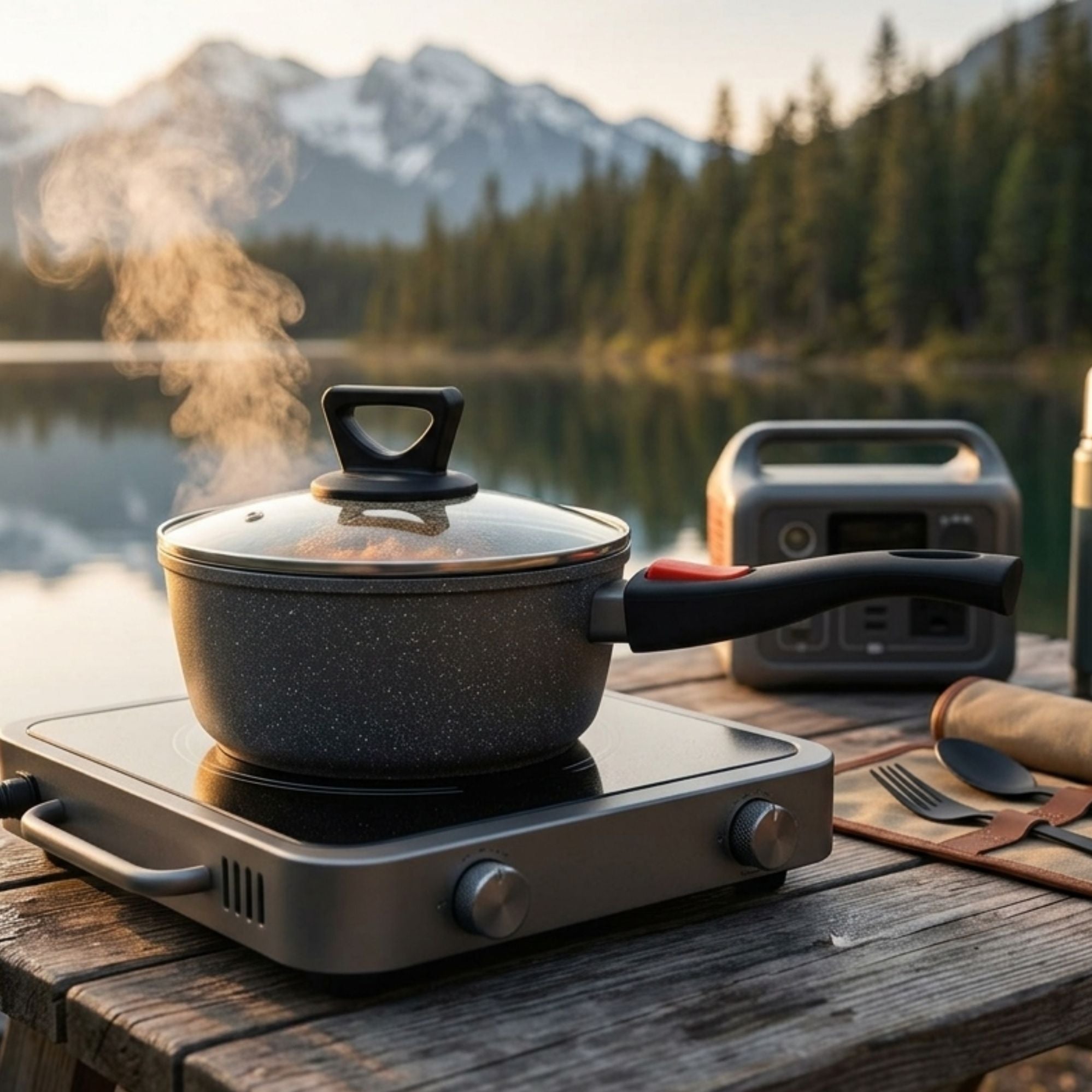 Wildtrak 18cm Non-stick Induction Safe Saucepan with Detachable Handle