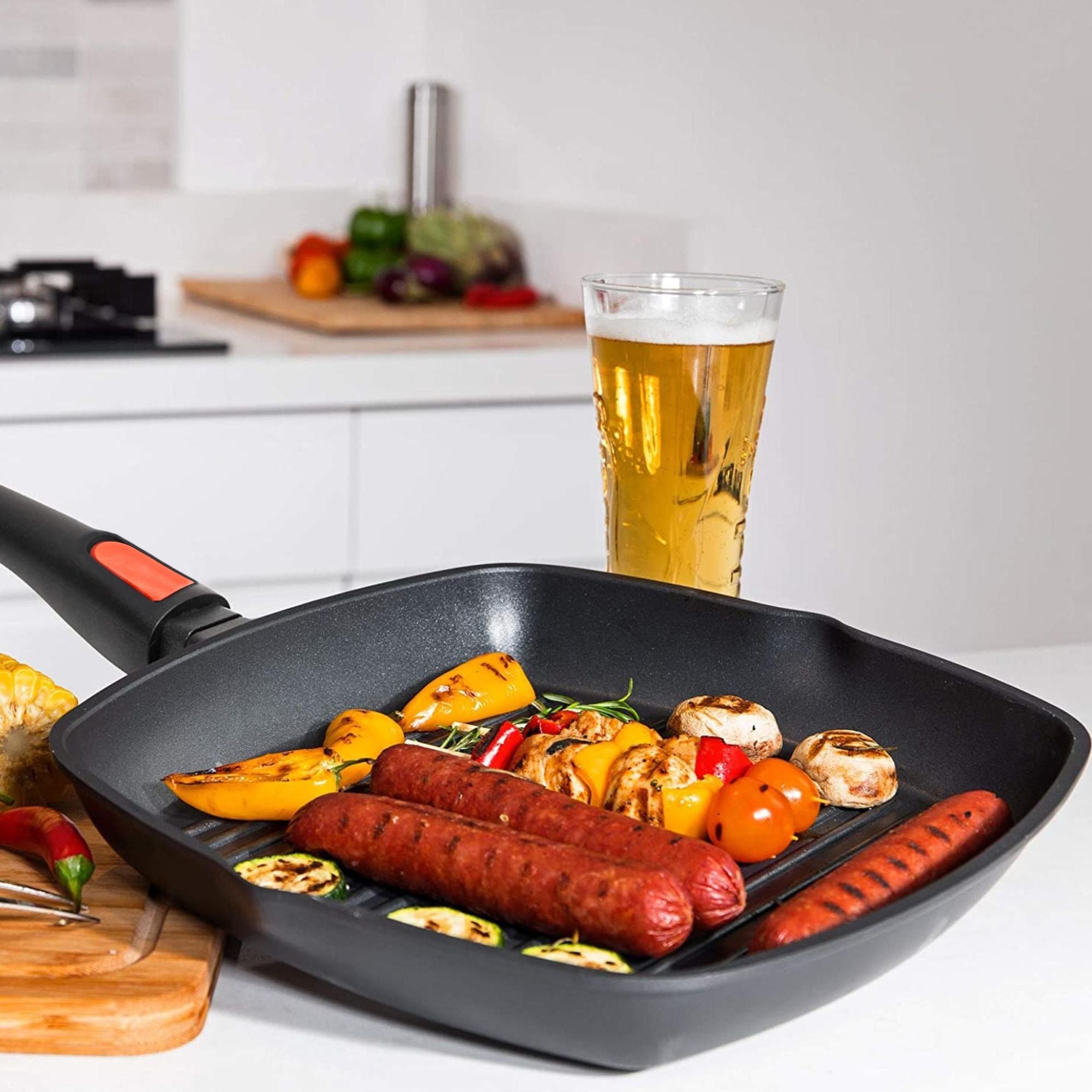 Wildtrak Non-stick Induction Safe Grill Pan with Detachable Handle 28cm